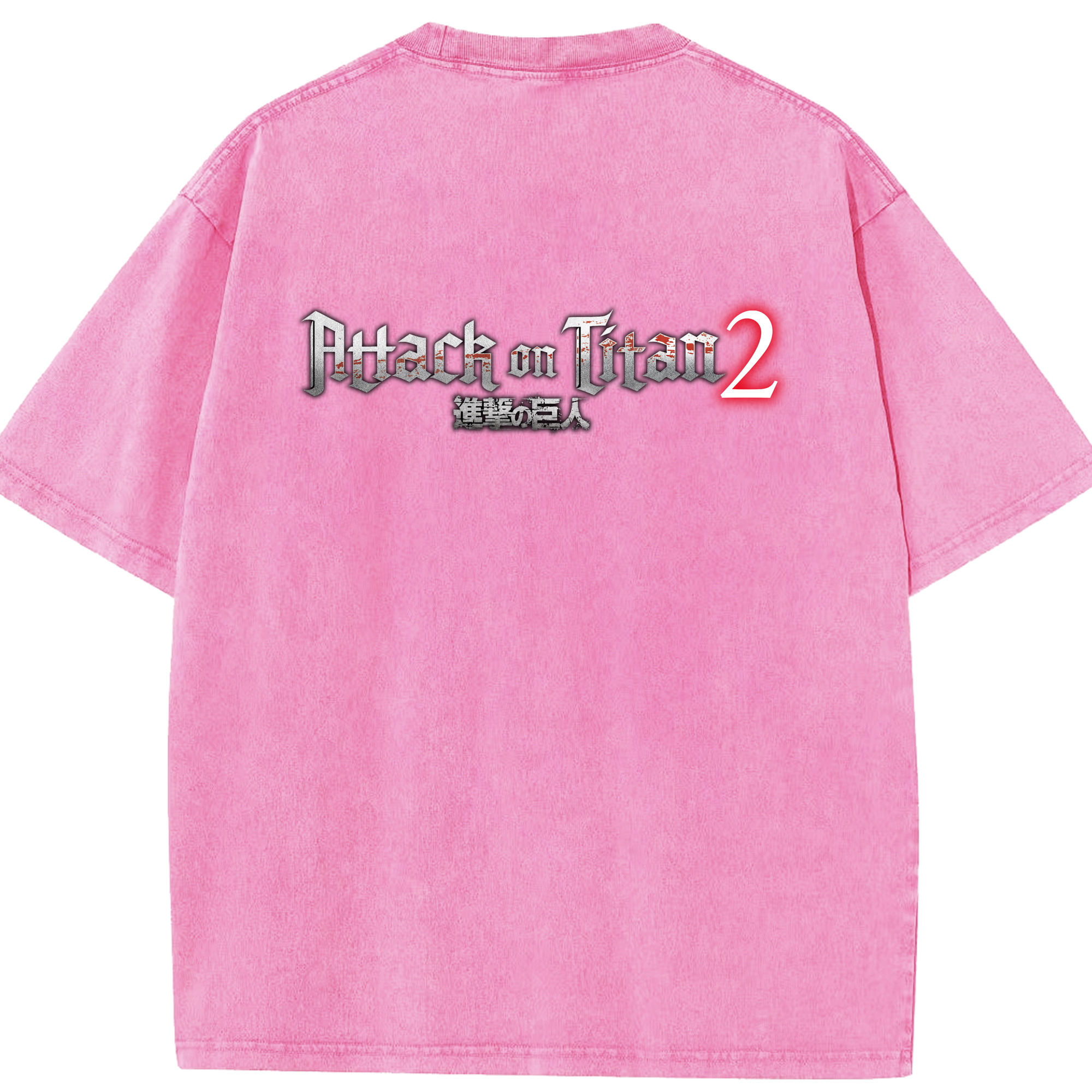 （画像用） 進撃の巨人 Attack on Titan 綿100% ヴィンテージ風 半袖Tシャツ（背面プリント）